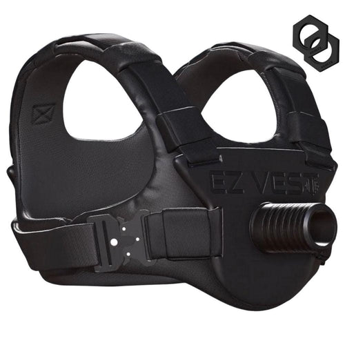 EZ-VEST nero con spallacci imbottiti e manicotto di carico.